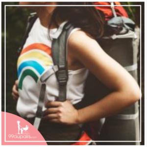 au pair traveling the world with her back pack