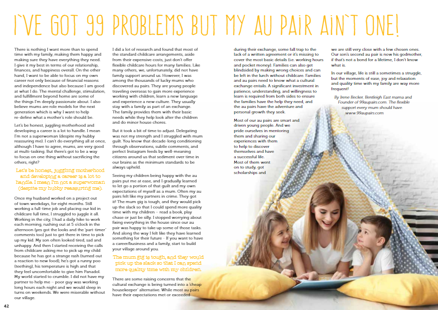 au pair in australia editorial mamamag publication magazine